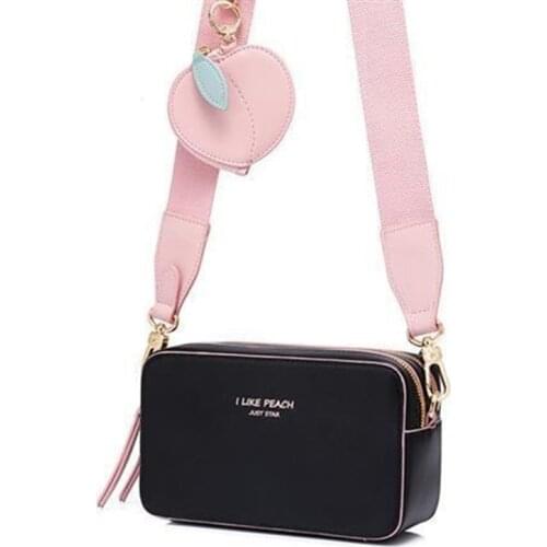 Luxury Handbags Women Large Capacity Shoulder Bag Women Wide Strap Crossbody Bags Double Zipper Small Square Bag with Coin Purse