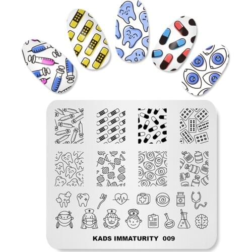 MISSGUOGUO Nail Stamping Template Pill Cute Tooth Patterns DIY Nail Designs Stamping Polish Manicure Stamper Plate Tool