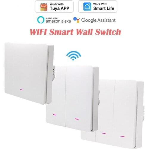 Tuya Wireless WiFi EU Smart Wall Switch Power-off Memory Timer Support Smart Life APP Control Alexa Google Home Voice Control