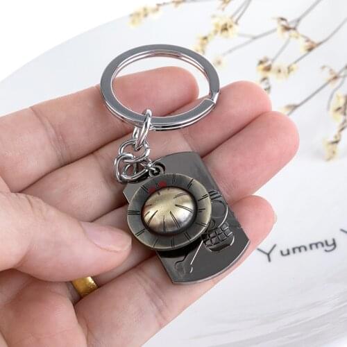 Tokyo Anime One Piece Luffy Straw Hat Skull Logo Keychain Double Tag Metal Bronze Key Car Bag for Mens Pendant Gift