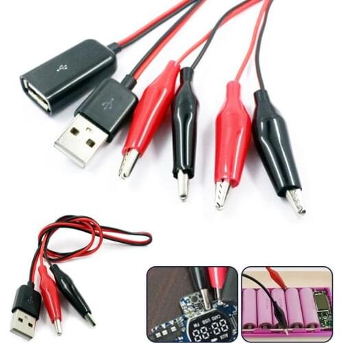 USB Alligator Clips Male Or Female To USB Tester Detector Voltage Meter Ammeter Capacity Power Meter Monitor Pure Copper