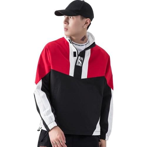 Spring Autumn Men Windbreaker Jacket Brand Vogue Hip Hop Zipper Casual Jacket Mens Outwear Anorak Harajuku Coats Streetwear