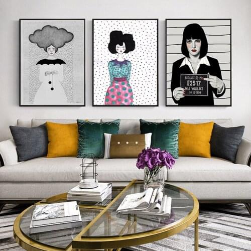 Vintage Abstract Wild Girl Fashion Style Wall Art Canvas Painting Nordic Poster Wall Decoration For Living Room Home Decor