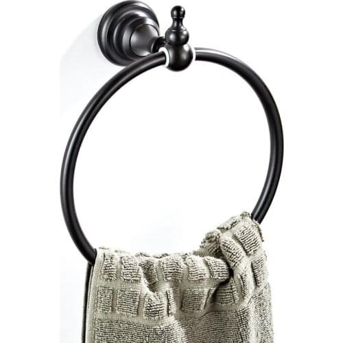 Wal-Mount Oil Rubbed Bronze Towel Ring Classic Bathroom Accessories Bath Towel Holder Bath Hardware ZD1648
