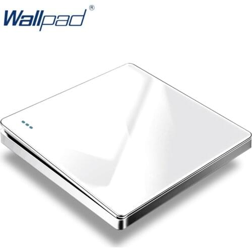 Wallpad Ultra Rimless White Glass Panel With LED Indicator Wall Light Switch and Socket Set Rocker Large Button Electric Outlet