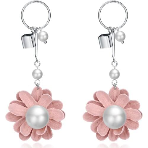 ZEMIOR 925 Sterling Silver Drop Earrings For Women Austria Crystal With Beige Flower Party Earrings Simple Gift Trend 2021