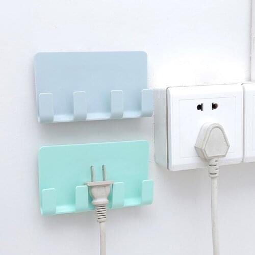 1PCs Wall Hook Charging Cable Wall Hanging Rack Hanger Mount Charge Cable Holder Home Power Socket Stand Storage Holders Racks