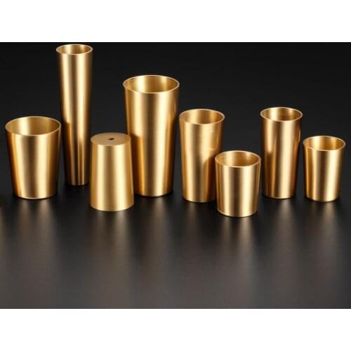 1 Piece Gold Brass Cabinet Leg Cover Brass Color Chair feet Protector Sofa Leg Tube Metal Cup Furniture Leg Ferrules