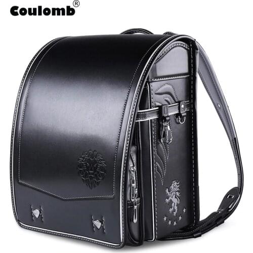2022 New Coulomb Randoseru High Quality Waterproof Backpack Children Persent Bookbags Boys School Bags mochila infantil рюкзак