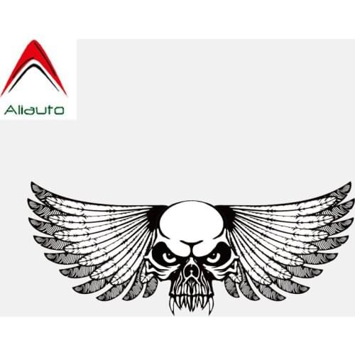 Aliauto Motorcycles Automobile Accessories Wing Skull Head Creative Car Sticker Waterproof Sunscreen Decal Vinyl,13cm*5cm