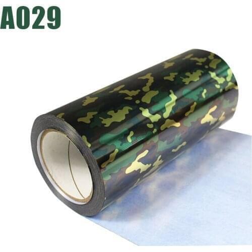 Free shipping 1 sheet 25cmx100cm hologram Heat Transfer Vinyl Camouflage Iron on Film HTV T-shirt