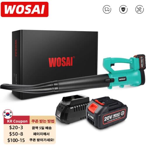 WOSAI MT-Series 20V Cordless Electric Air Blower Wind Pressure 5.4kpa Handheld Blowing Cordless leaf Blower Sweeper Garden Tools