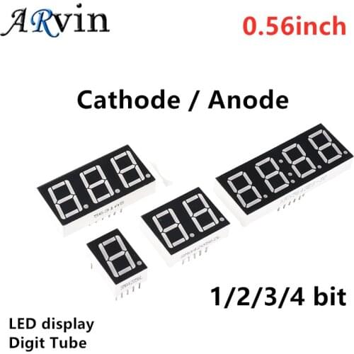 5pcs Digital tube Common Anode Common Cathode Red 1 2 3 4 Bit digital Tube 0.56 inch Red LED Display 7 segment