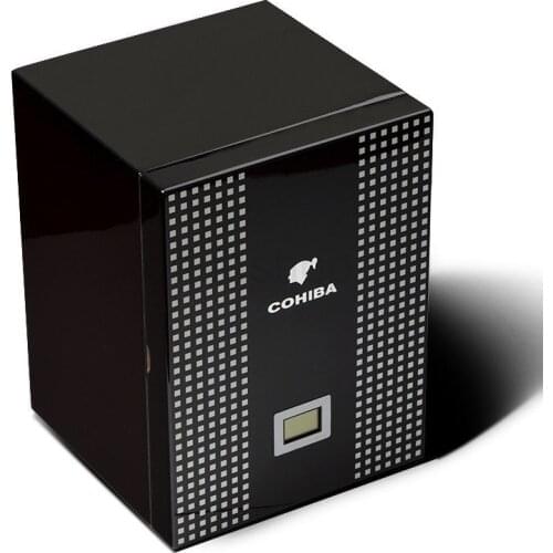 COHIBA 4 Drawers Humidor High Glossy Finish Spanish Cedar Wood Behike Cigar Cabinet Humidor Storage Box W/ Hygrometer Humidifier