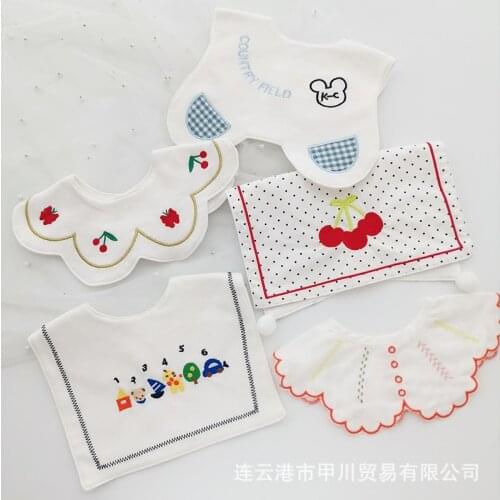 Baby saliva towels, baby cotton bibs, sweet personality, small bibs, absorbent and anti-spitting milk, super soft summer ultra-t