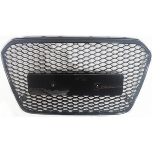 For RS6 Style Front Sport Hex Mesh Honeycomb Hood Grill Black for Audi A6/S6 C7 2012 2013 2014 2015 car-styling accessories