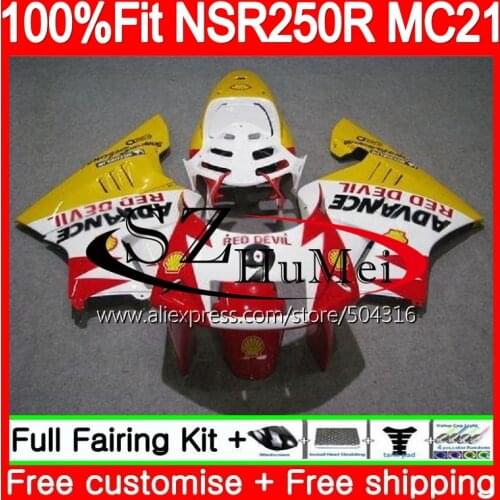 Injection For HONDA NSR250R 90 91 92 93MC21 PGM3 109SH.5 NSR250 R RR NSR 250R NSR250RR 1990 1991 1992 1993 Fairing Yellow white