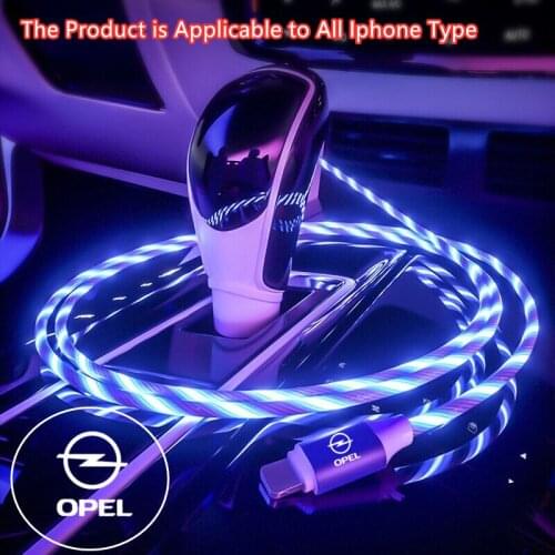 IPhone 12 Pro Max XR XS 8 7 Flow Luminous Lighting Cable For opel astra j corsa d astra astra k vectra bvectra b insignia vivaro