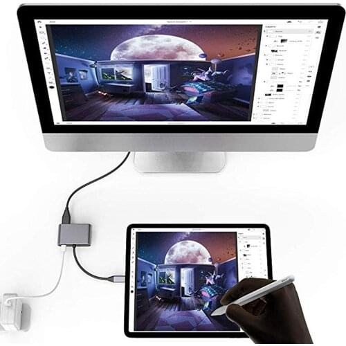 Type-c To HDMI-compatible Vga Female Four-in-one Adapter Cable Type-c To 4K30hz High-definition Conversion Cable