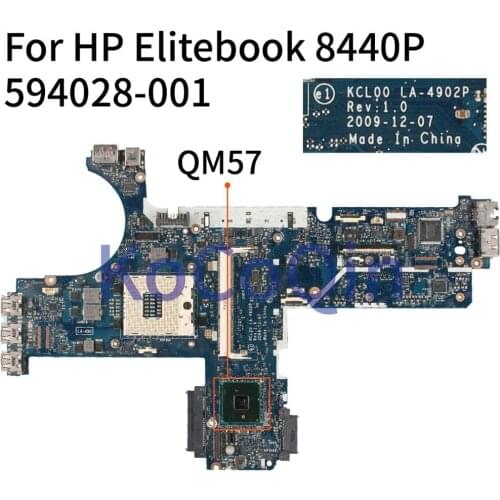 KoCoQin 594028-001 594028-501 Laptop motherboard For HP Elitebook 8440P KCL00 LA-4902P Mainboard QM57
