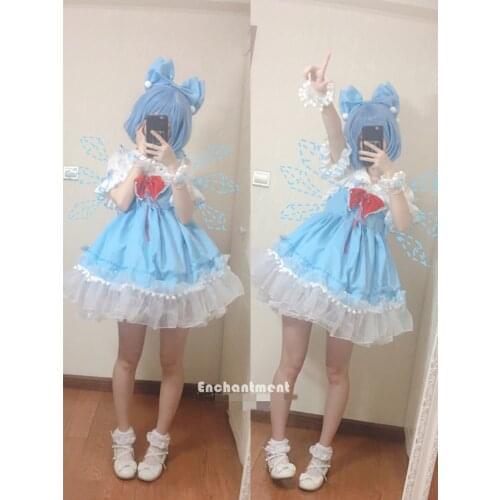 Anime Touhou Project Cirno Outfit Lolita Dress Daily Gorgeous Uniform Cosplay Costume Women Halloween Free Shipping 2021 New