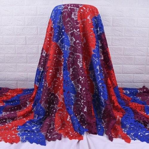 2020 Latest African Cord Lace Fabric High Quality Colorful Water Soluble Cord Laces French Mesh Lace For Christmas Party