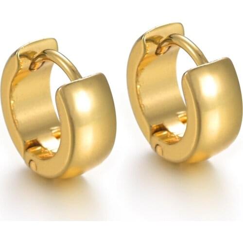 Gold Color Small Round Hoop Earrings Korean Geometry Metal Earrings For Women Female Ear Studs 2021 Trend Fashion Jewelry Gifts
