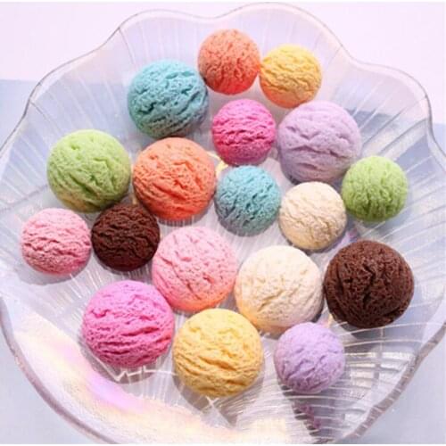 10pcs Dollhouse Miniature Simulation Flatback Ice Cream Flat Back Cabochon Fake Food for blyth barbies Doll Decor Accessories