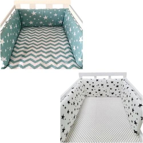 New Baby Crib Bumper One Piece Baby Crib Fence Skin-Friendly Cotton Bed Protection Railing Bumper Newborns Room Bedding Decor