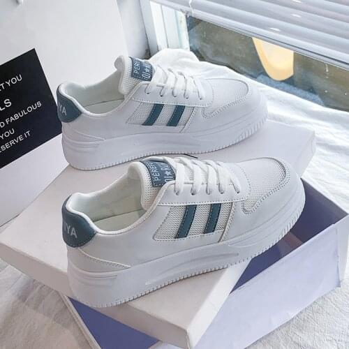 New style womens shoes fashion breathable casual shoes thick sole small white shoes QR02-1