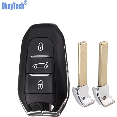 OkeyTech for Citroen 508 3008 2008 C3 C4 C5 Berlingo Grand Picasso DS Smart Key Shell Remote Case Fob & Emergency Blade 3 Button