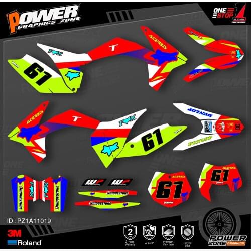 PowerZone Custom Team Graphics Backgrounds Decals 3M Stickers Kit For KTM SX SXF MX 11-12 EXC XCW Enduro 12-13 125 to 500cc 19
