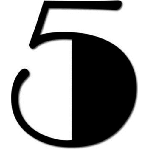 Floating Customized HOUSE NUMBER 5 High-Quality Acrylic Modern Gloss Black