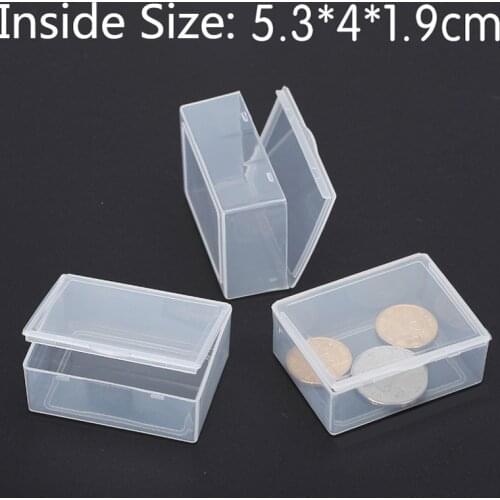 Free Shipping Transparent Plastic Small square Boxes Packaging Storage Box With Lid for jewelry box Accessories Finishing Box