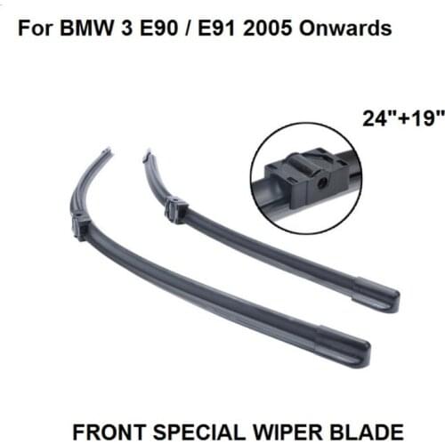 Wiper Blade For BMW 3 E90 / E91 2005 Onwards 24''+19'' High Quality Iso9001 Natural Rubber Clean Front Windshield