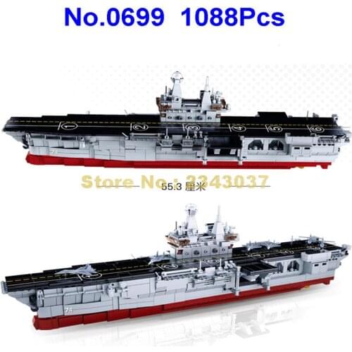 0699 1088pcs Military Amphibious Assault Ship Warship Battleship Building Blocks Toy
