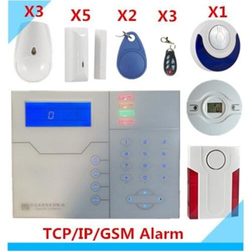 Free Shipping DIY TCP IP Alarm GSM Alarm System Burglar Security Alarm Smart Home Alarm system With Outdoor Strobe Flash Siren
