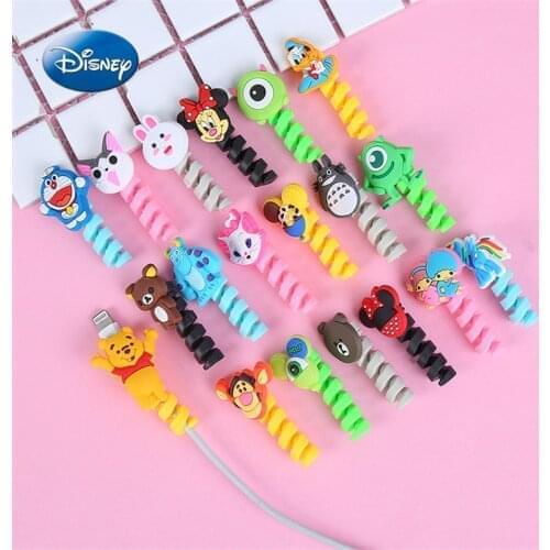 100pcs/lot Disney Spiral Cord Holder Cable Winder USB Cable Earphone Protector Charging line saver For iphone Android