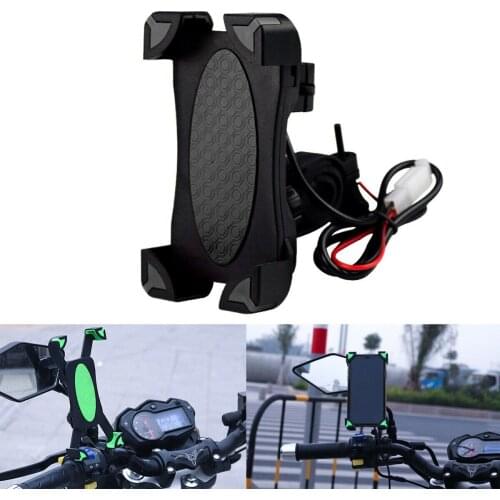 Universal Bicycle Mount Mobile Phone USB Charger Holder Bracket Stand Handlebar Motorcycle