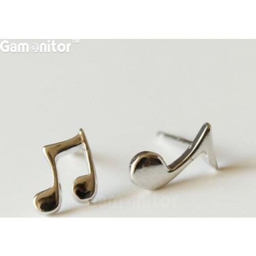 Fashion jewelry for women Fashion Silver color music note style stud earrings for Kids Girls ladies jewelry