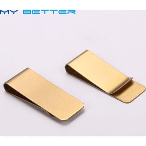 1PC Thin Section Brass Money Clip Cash Clamp Holder Portable Money Clip Wallet Purse for Pocket Metal Money Holder