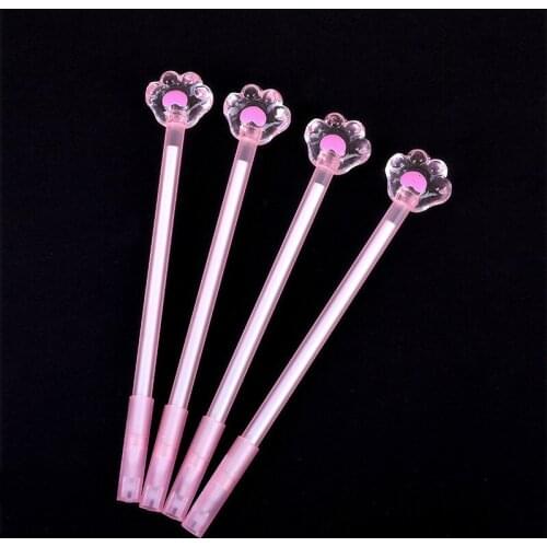 24PCS Creative Cute Crystal Cat Claw Cartoon Gel Pen Office Water Pen 0.5mm Needle Black School Supplies Kawaii Stationery