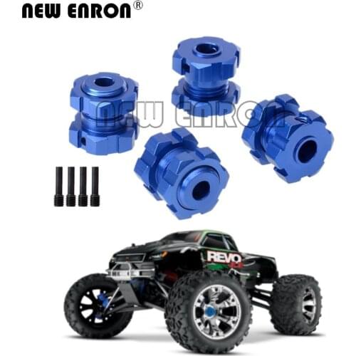 5353X 4Pc Aluminum 17mm Splined Original Widen Wheel Hubs Nuts With Threadlock For RC Car Traxxas 1/10 Revo Summit T-Maxx Slayer