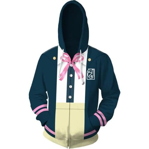 Anime Super DanganRonpa 2 Cosplay Seven Seas Chiaki Costume Coat Sweatshirt Unisex High Quality Zipper Jacket Cardigan