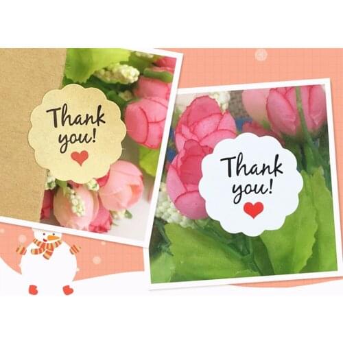 White/brown Thank You Sticker Labels Paper Packing Label Stickers DIY Gift Label 3cm Sealing Stickers for Gifts/Cake/Boxes/Bag