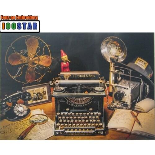 Diy Full Square/Circle Diamond Embroidery Typewriter 5D Diamond Cross Stitch Process Rhinestone Mosaic Embroidery Kit