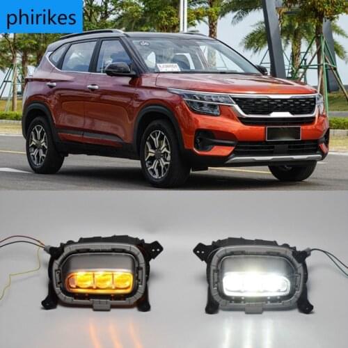 For Kia Seltos KX3 2020 2021 Turn Yellow Signal Relay 12V Car DRL Lamp LED Daytime Running Light