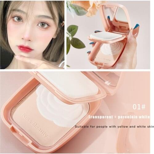 2-color Camellia Double-effect Powder Concealer Oil Control Invisible Pores Waterproof Long-lasting Makeup Loose Powder TSLM1