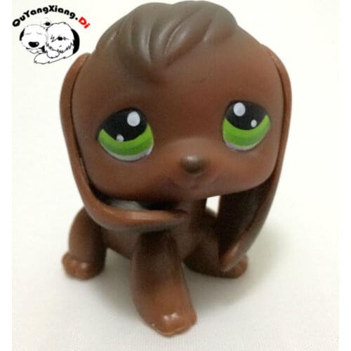 CWG054 Pet Shop Animal Red Brown Beagle Green Eyes dog action Figure cute puppy