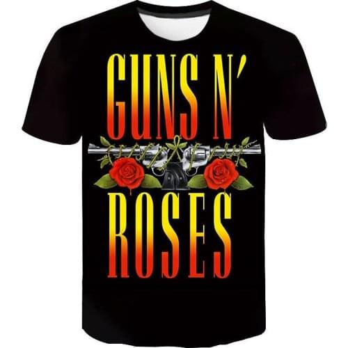 2021 Punk gun n rose graphic T Mens T-shirt Mens T-shirt tops ropa hombre summer streetwear mens summer clothing